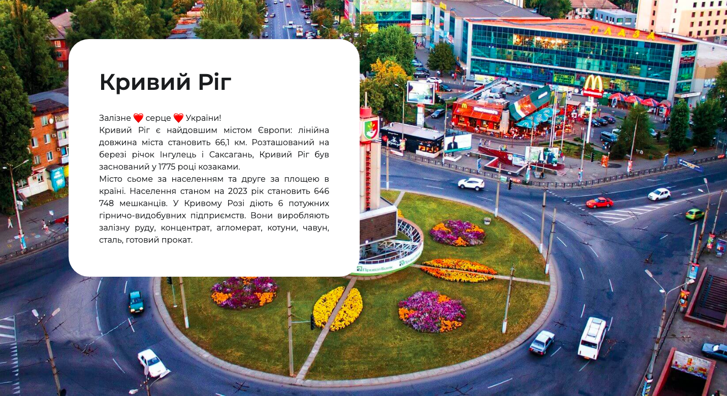 Overview of hometown Kryvyi Rih